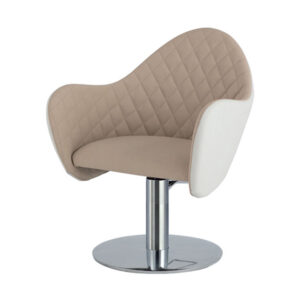 Cutting Chair Flex angled view with quilted upholstery and hydraulic base